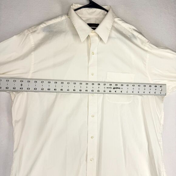 Club Room Easy Care White Button Down Shirt Mens Size XL 17 1/2 / 34/35 - Picture 8 of 8